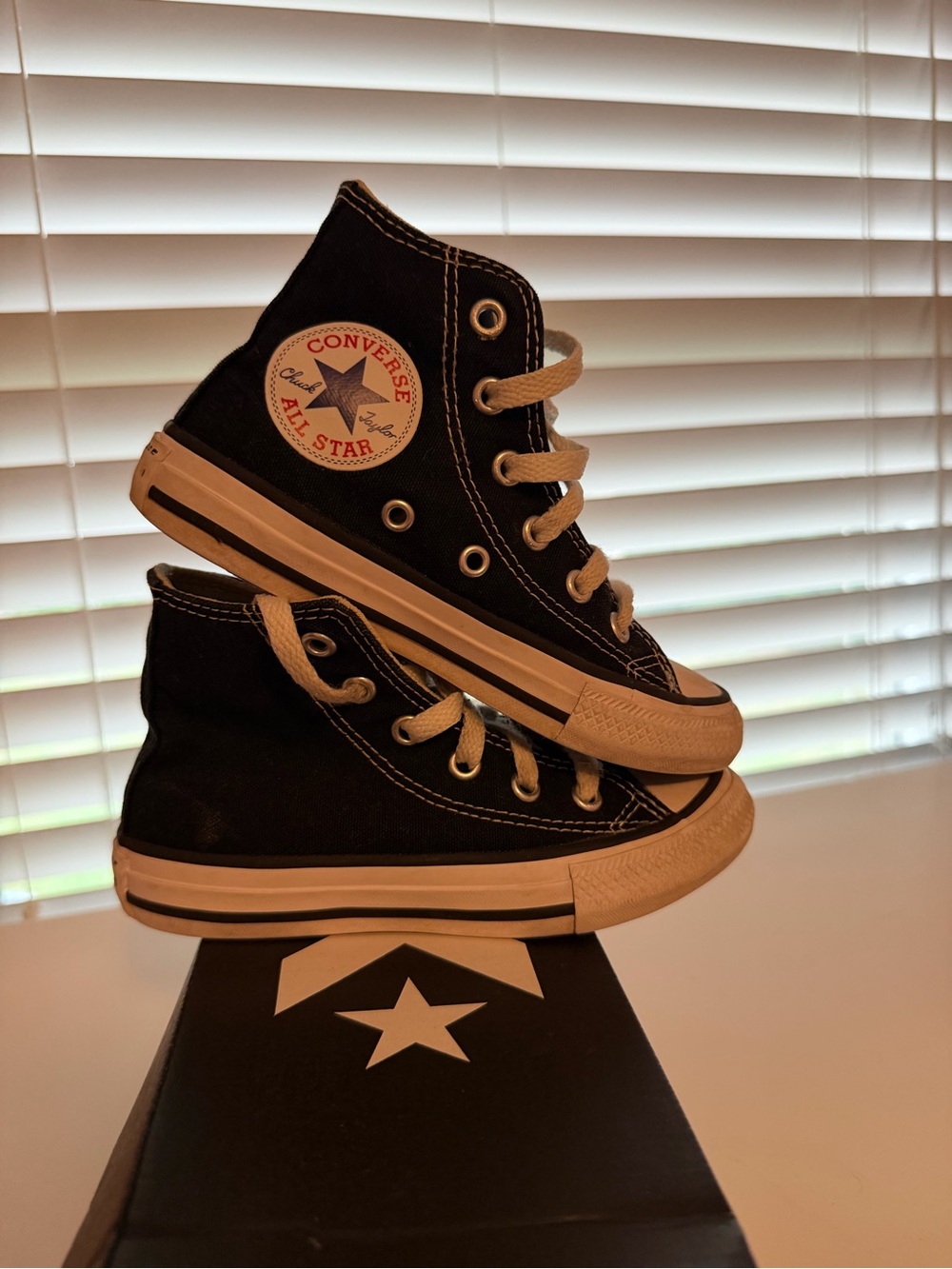 Converse Toddler Black and White High-Top Sneakers